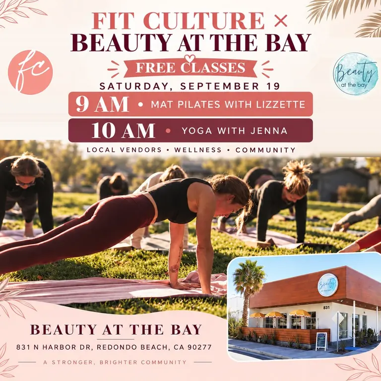 Fit Culture × Beauty at the Bay: free outdoor mat Pilates and yoga on Saturday, September 19